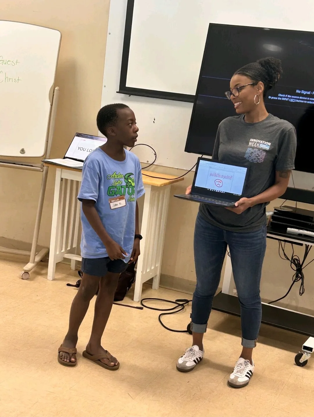 Mentoring a young coder during Innovation Week